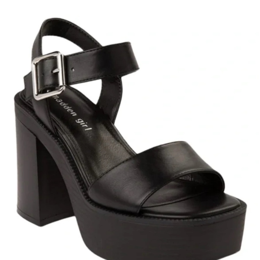 Madden Girl chunky platform black leather